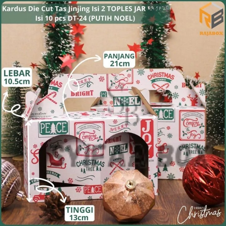 

( 10 pcs ) Kardus Jinjing 2 Toples Jar 600ml Natal Box Toples Tabung 800ml Hampers Christmas