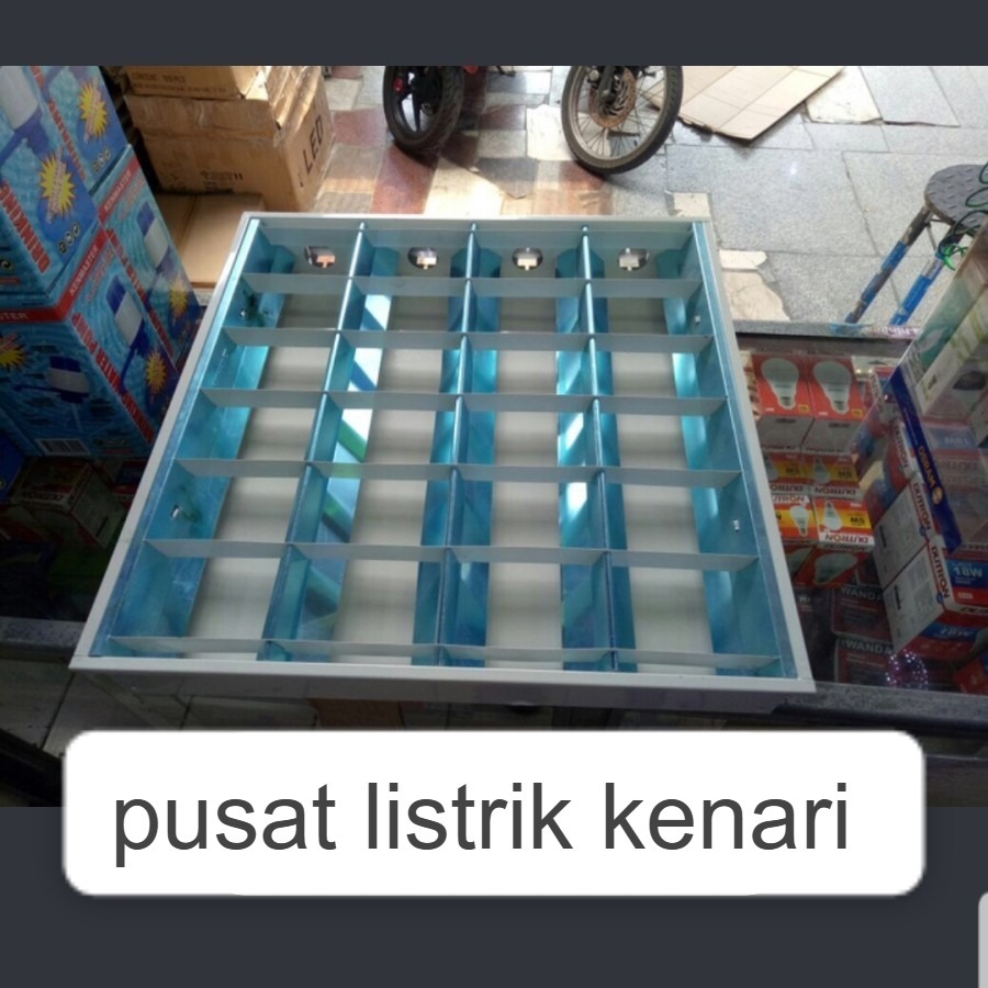 KAP RM  OB / OUTBOW 4X18 / 4X18W SET LED PHILIPS 8W 60CM KAP KISI KISI TEMPEL