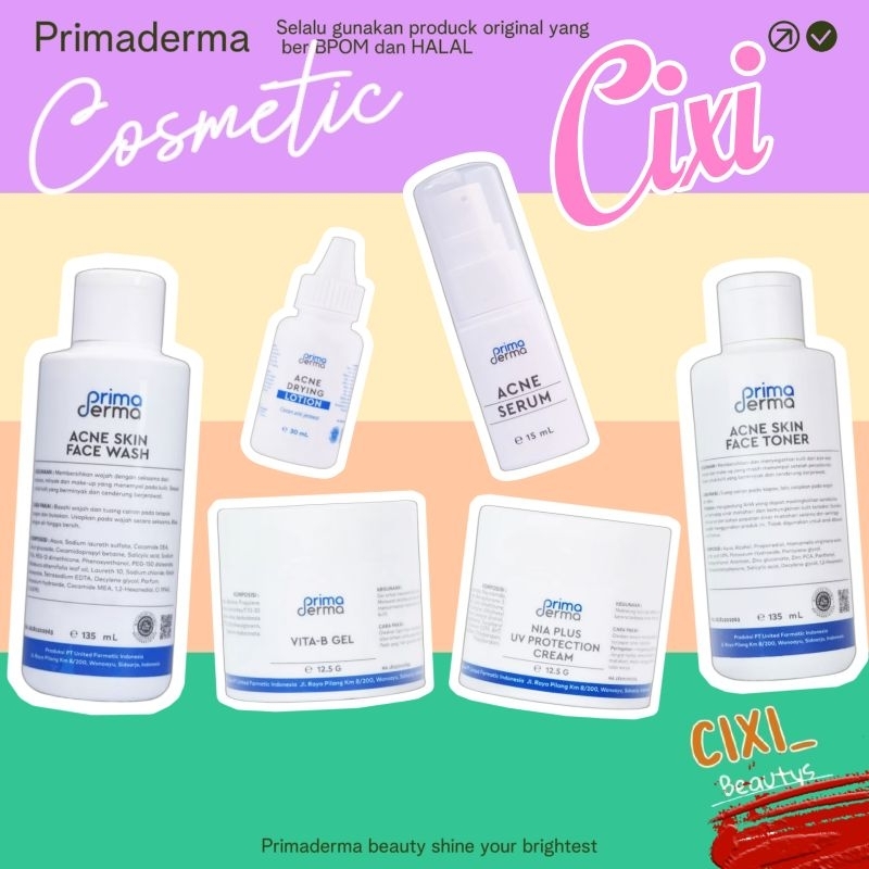 PRIMADERMA PAKET ACNE SERIES SENSITIF ORIGINAL BERIJIN BPOM DAN HALAL MUI