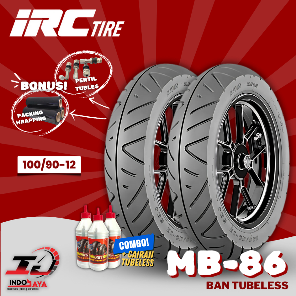 [READY COD] BAN LUAR TUBELESS IRC MB86 (100/90-12) BAN SCOOPY / FREEGO / BAN BELAKANG SCOOTER / MB 8