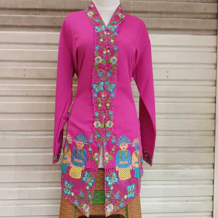 Atasan kebaya encim bordir ondel-ondel betawi//kebaya betawi/ none betawi/kebaya motif ondel//kebaya