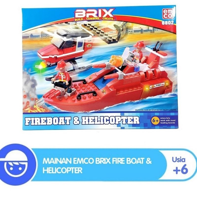 Emco Brix Fireboat & Helicopter Brix Leggo