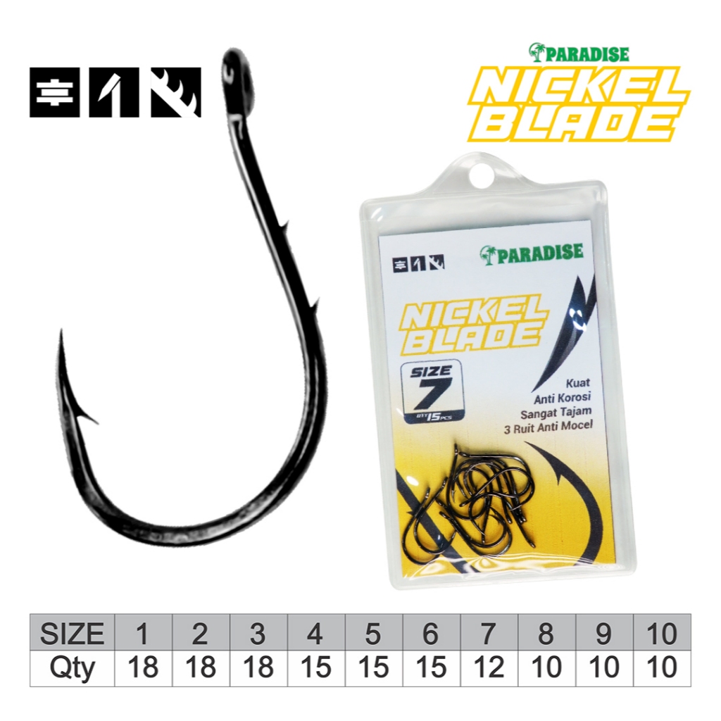 Kail Paradise Nickel Blade Tajam 3 Ruit Anti Korosi Orinal 100% Anti Karat