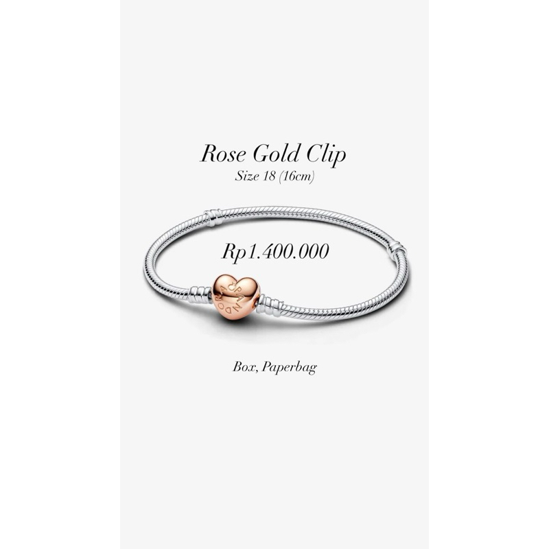 Pandora Moments Bracelet in Rose Gold Clip