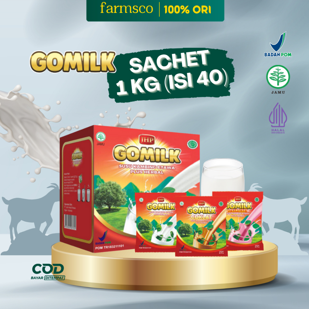 

[40 SACHET] Gomilk Susu Kambing Etawa Plus Herbal Rasa Kemasan Ekonomis @25g