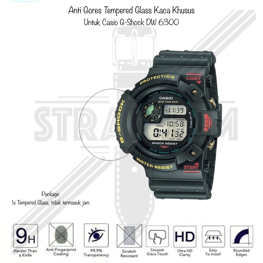 For Casio Gshock G-Shock DW-6300 / DW6300 Series - Anti Gores Pelindung Layar Bahan Kaca Tempered Gl