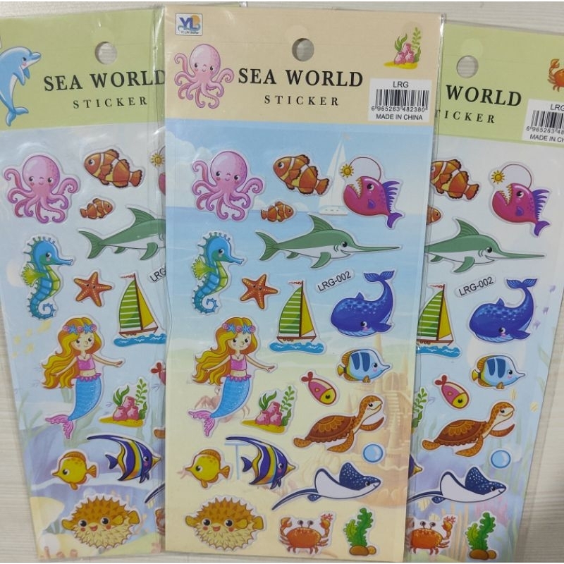 

STICKER TIMBUL KARAKTER SEA WORLD, CUTE CAT, SPACE UNIVERSE, DINOSAURUS