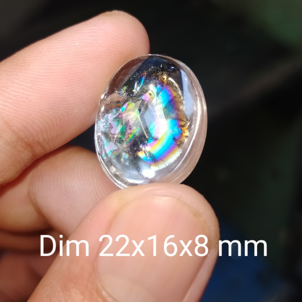 BATU KECUBUNG PELANGI PUTIH BENING NATURAL cek batu lainnya yaman api wulung opal bacan amethys kali