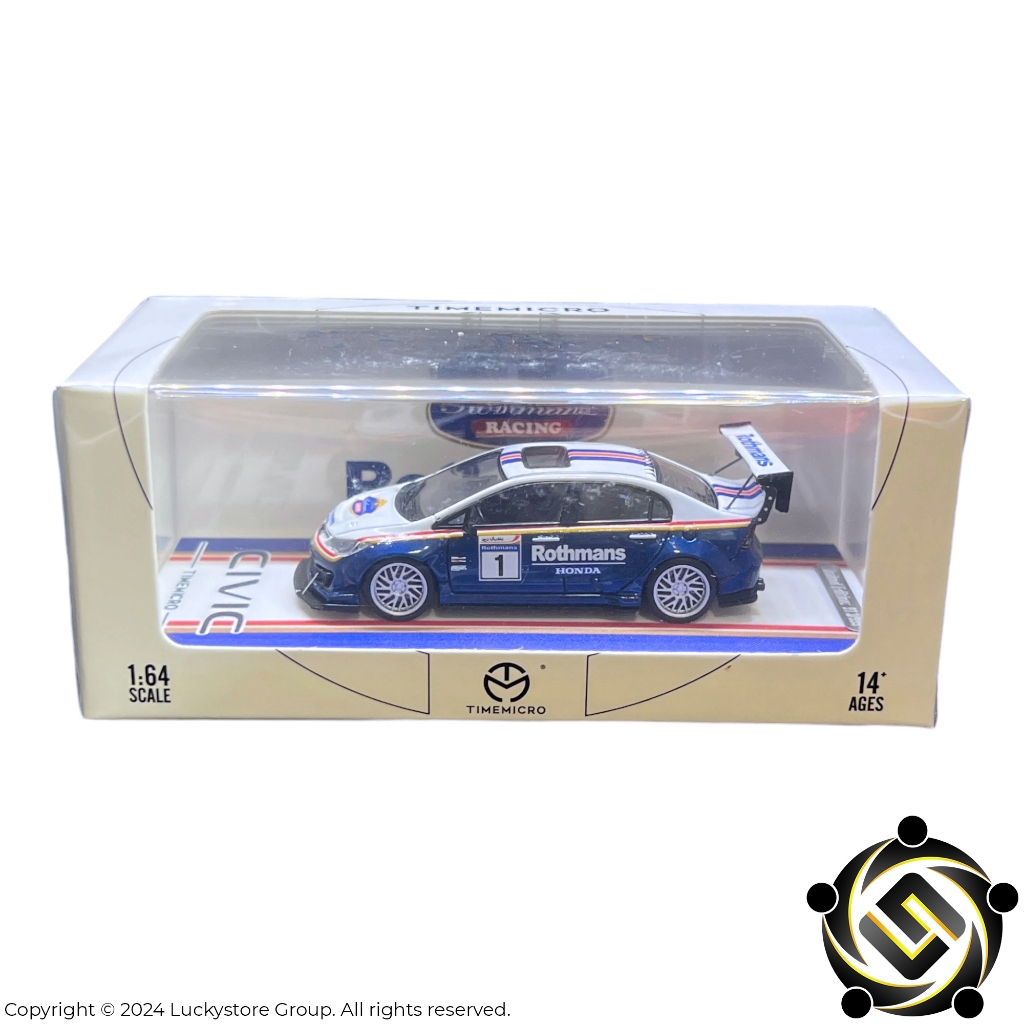 Time Micro 1:64 Honda Civic Type R FD2 Modified Rothmans Blue White Limited