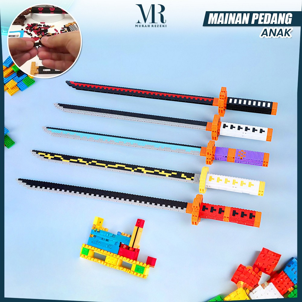 Mainan Pedang Block Mini Edukasi Anak / Balok Susun Anak Nano DIY Bricks Block Pedang Ninja MR M357