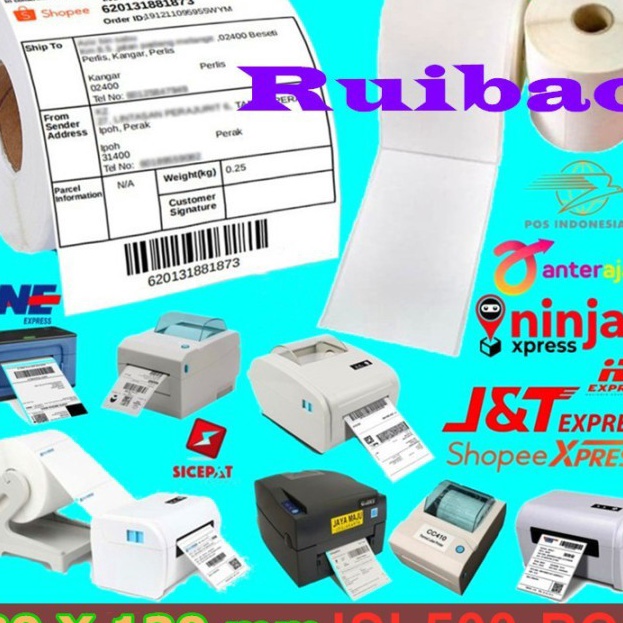 

PRODUK UNGGULAN Ruibao Kertas label Stiker 8 X 13 mm ISI 5 Pcs Sticker Thermal bare