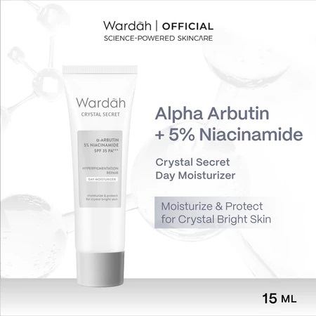 Wardah Alpha Arbutin + 5% Niacinamide Crystal Secret Brightening Day Cream 15mL