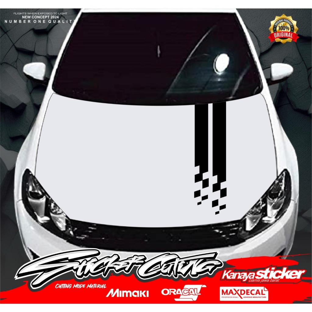 Sticker Cutting LIST KAP MESIN / Sticker Cutting POLET KAP MESIN MOBIL /Sticker Cutting STRIPING KAP