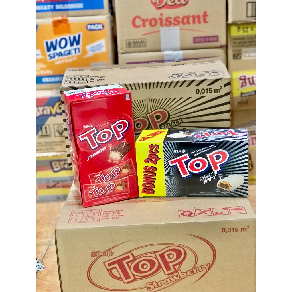 

DELFI TOP WAFER CHOCOLATE/STRAWBERRY/BLACKINWHITE ISI 24 PCS 9 GR