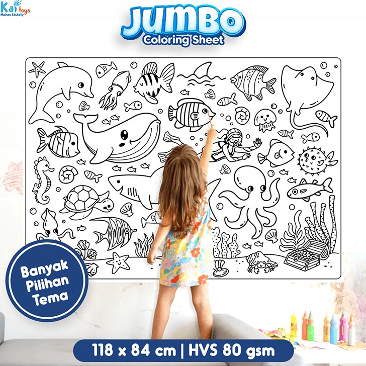 DISKON AKHIR BULAN Jumbo Coloring Sheet  Doodle Raksasa A  Giant Coloring Poster  Mainan Anak Kertas