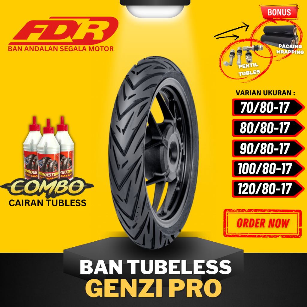 [READY COD] FDR GENZI PRO RING 17 / BAN FDR TUBLES GENZI PRO / BAN FDR TUBELESS RING 17 ( 70/80-17 /