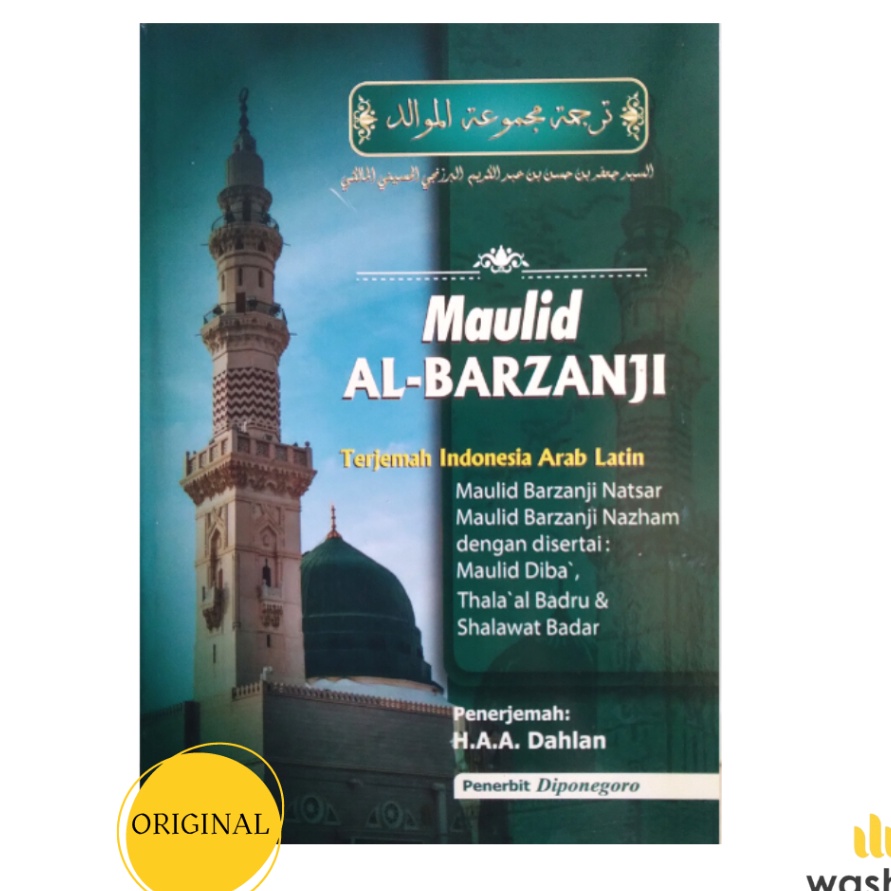 KI3 Buku Kitab Terjemah MAULID BARZANJI Arab dan Latin Plus Terjemahan Lengkap  Diponegoro