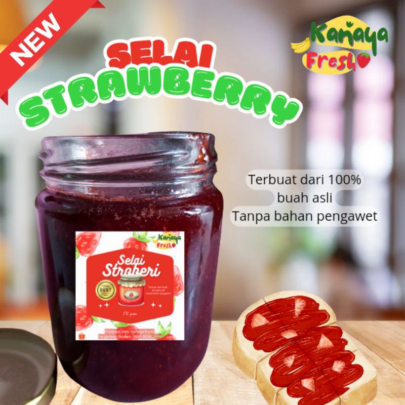 

Selai buah Strawberry Asli Home made 270gr