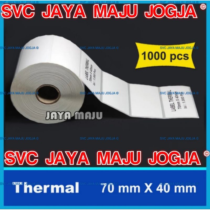 

PROMO KERTAS LABEL THERMAL 70 MM X 40 MM PORPORASI 1000 PCS || LABEL BARCODE TANPA RIBBON || 70 X 40 THERMAL TOP COAT - 1 LINE - FACE OUT - ISI 1.000 PCS || 70X40 7 CM X 4 CM - JNE J&T JNT POS SI CEPAT WAHANA PAKET CARGO KARGO LOGISTIK