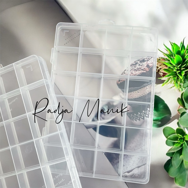 Kotak Penyimpan Manik Manik Box Sekat 24 Kotak Sekat