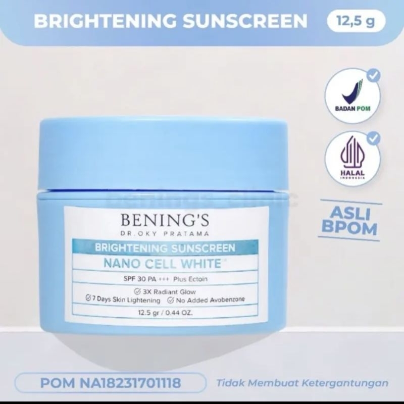 BENING'S  DR . OKY PRATAMA BRIGTENING SUNSCREEN  NANO CELL WHITE