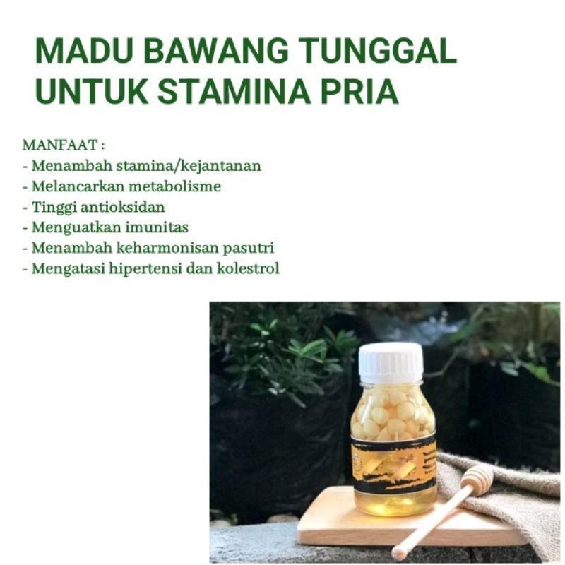 

Madu bawang tunggal cocok untuk setamina