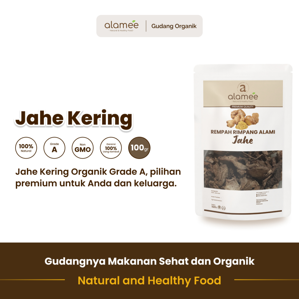 

ALAMEE Rimpang Jahe 100 gram aroma segar rempah alami berkhasiat rasa pedas bumbu dapur tradisional