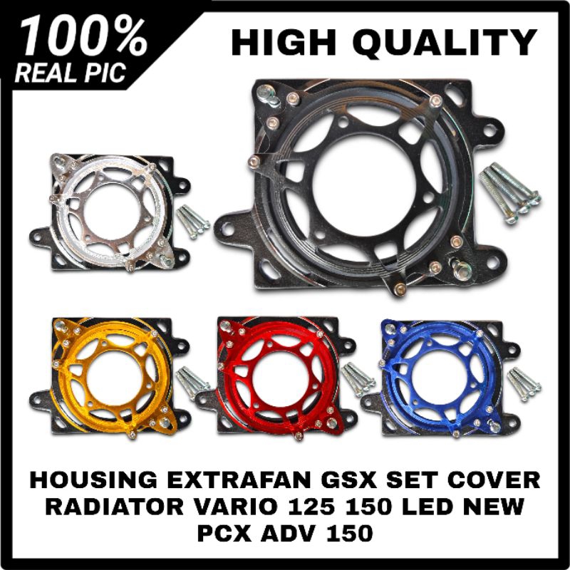 HOUSING EXTRAFAN COVER OTOM KIPAS RADIATOR EXTRA FAN GSX SET COVER RADIATOR VARIO 125 150 LED NEW PC