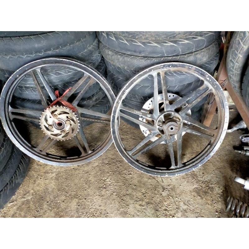 Sepasang Wheel Whell Set Tinggal Pakai Velg Pelk Pelek Velk Alumunium Aloy Racing Palang Exel Kawasa