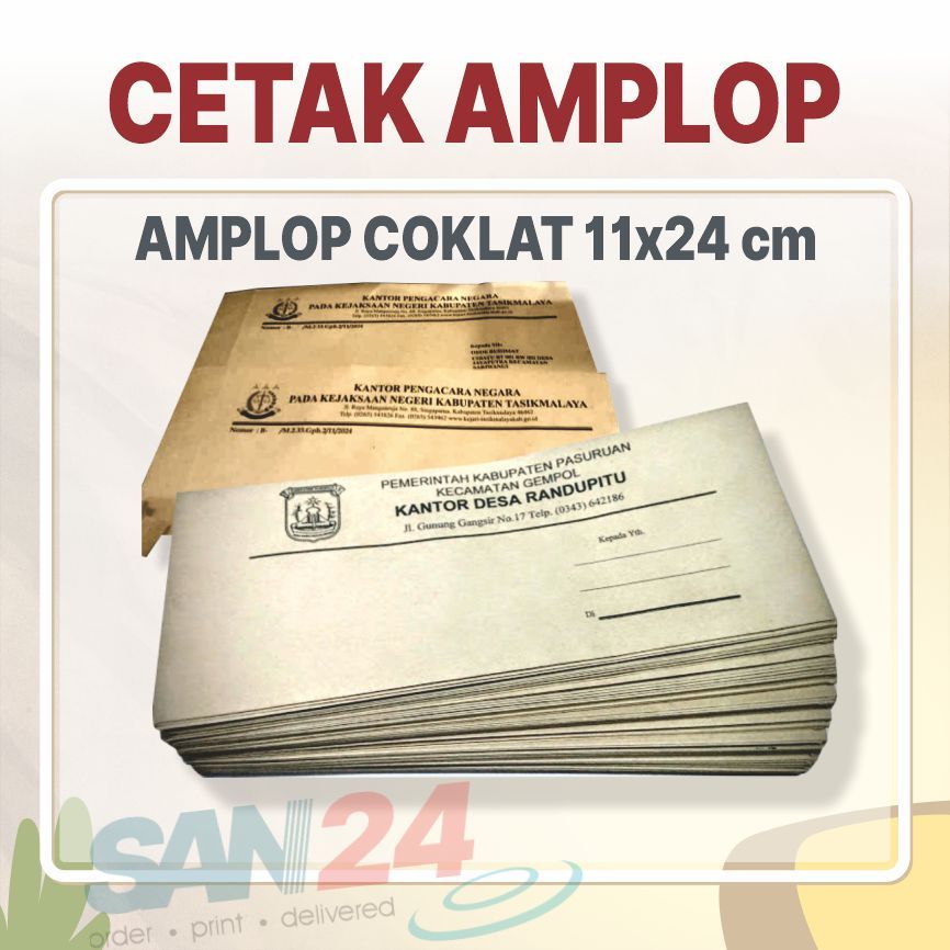 

Print/Cetak Amplop Coklat 11x24cm 1 Warna