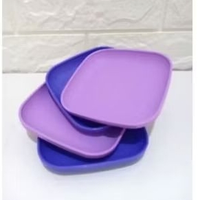 Tupperware Mini Stacking Plate 1pc kecil small 1pc Ecer ungu piring plastik mangkuk makanan wadah sa