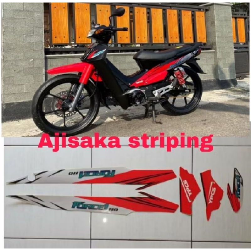 stiker striping Yamaha force1 force 1 1990 1991/1993/1994 merah hitam merah