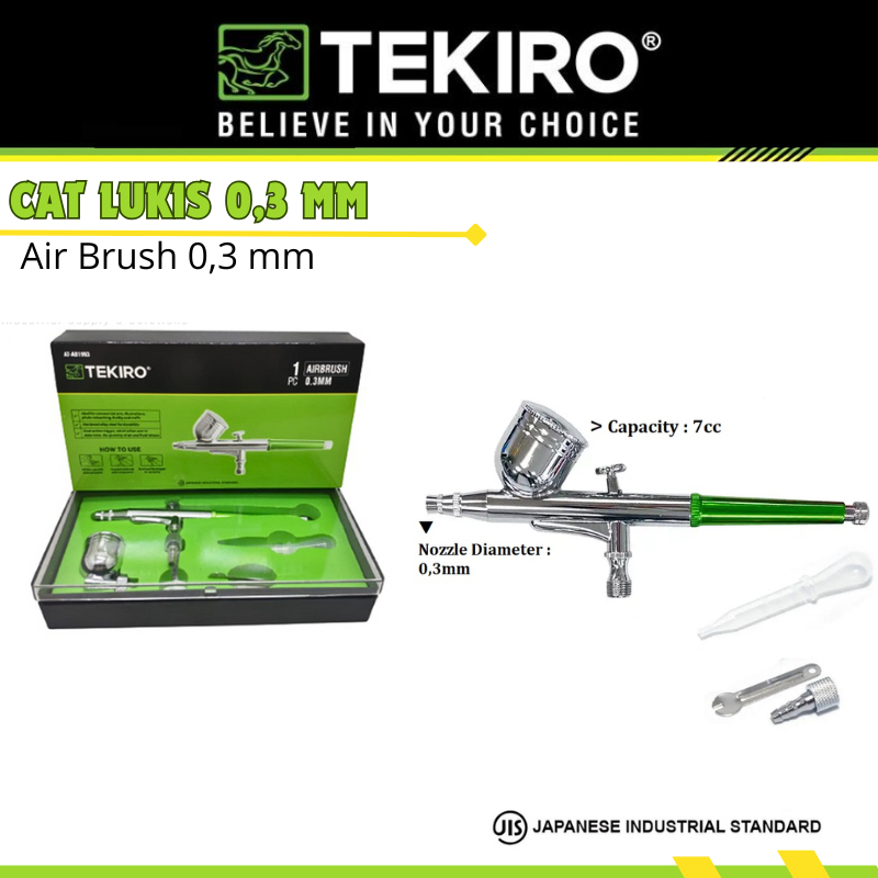 TEKIRO AIRBRUSH FLEXIBLE 0.3 mm Spray Gun AIR BRUSH PEN PAINT SET GRAFITI/AT-AB1992 ALAT LUKIS AIR P