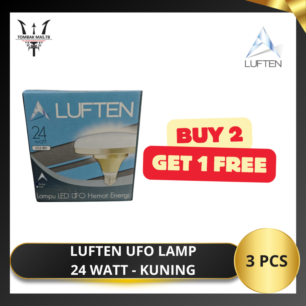 Bohlam Lampu UFO Luften 24 Watt - Putih (2 + 1 pcs)