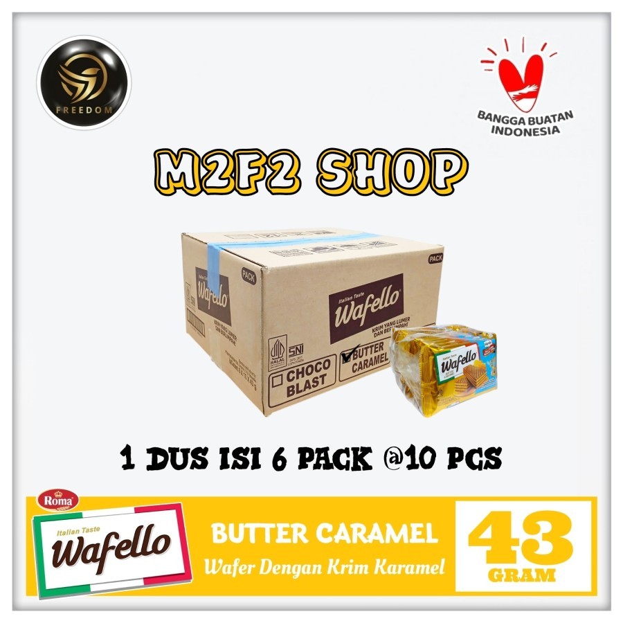 

Roma Wafer Wafello Butter Caramel | Krim Karamel - 43 gr (Kemasan Karton)