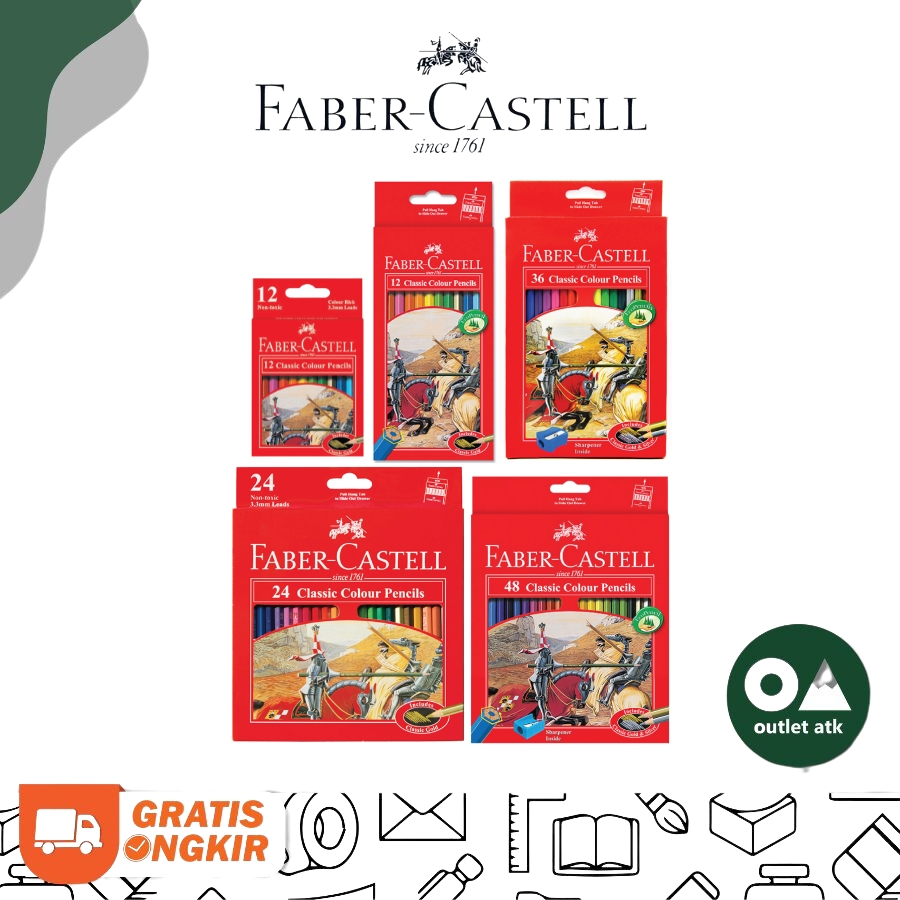 

Faber Classic Colour Pencil 12 24 36 48 Colors - Pensil Warna Original