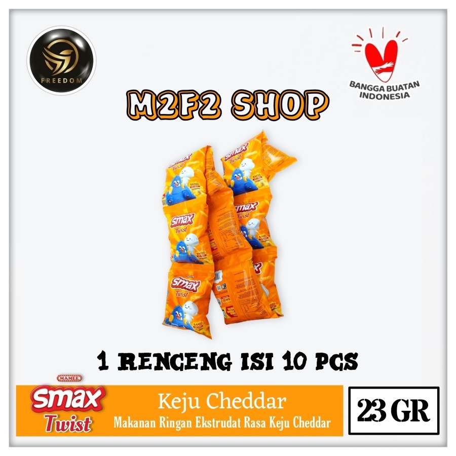 

Mamee Smax Twist Keju Cheddar | Cheese Flavour Sachet - 23 gr (Kemasan 1 Renceng)