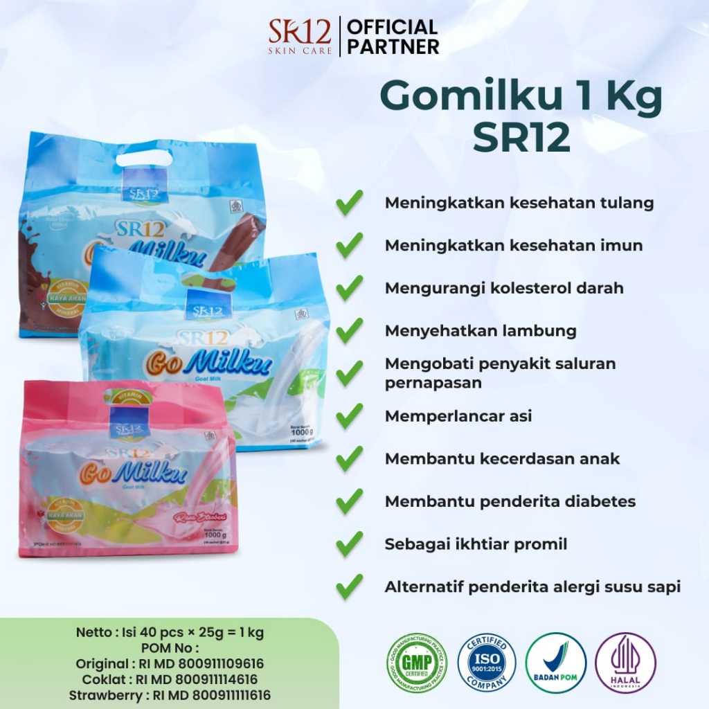 

SUSU GOMILKU SR12 Varian Sachet ,1 pack susu gomilku terdapat 40 sachet / Rasa Enak Tidak Bikin Enek