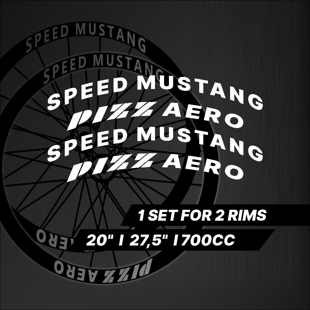 Sticker Decal Rims Wheelset Pizz Aero Speed Mustang fixie, Stiker 26-27,5 , 700cc