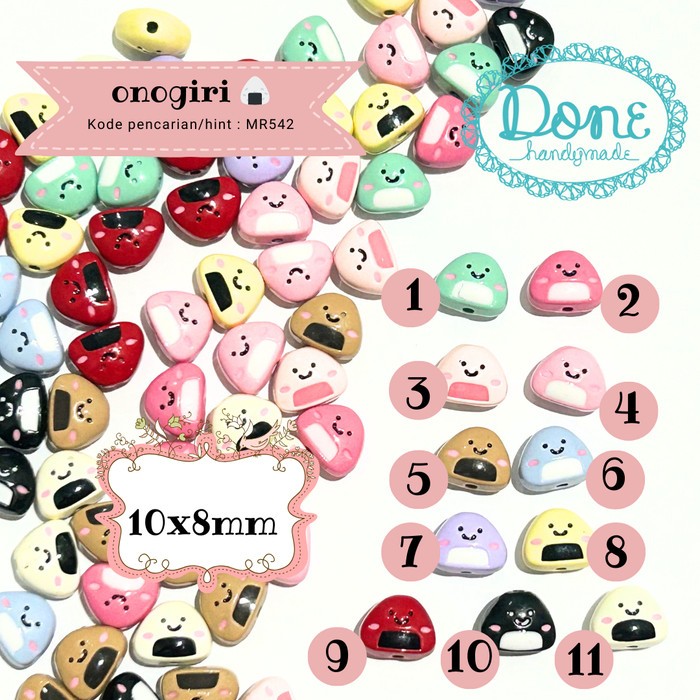done handymade manik metal beads manik onigiri manik sushi diy meronce mr542