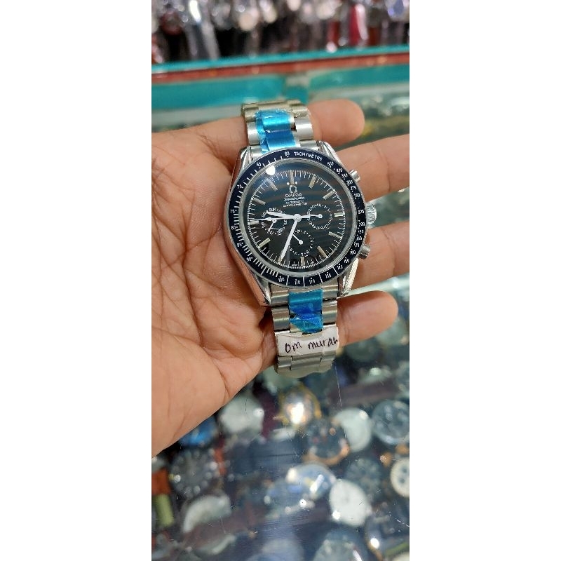 jam tangan pria klasik otomatis Chronograph jam elegan pria fashion pria Omega stainless steel Solid