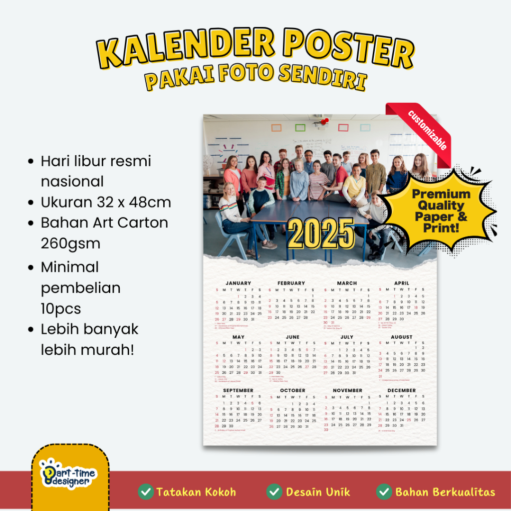 

Kalender Poster Dinding Tahunan 2025