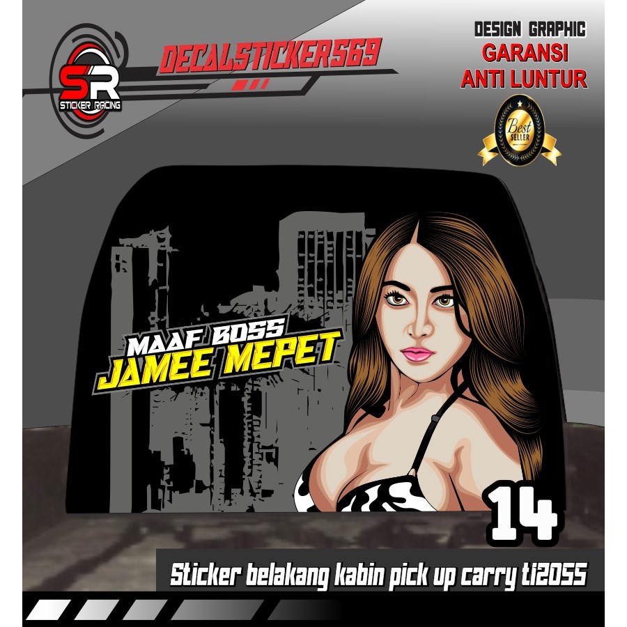STIKER BELAKANG  KABIN MOBIL PICK UP CARRY/T120SS FUTURA BISA REQUEST