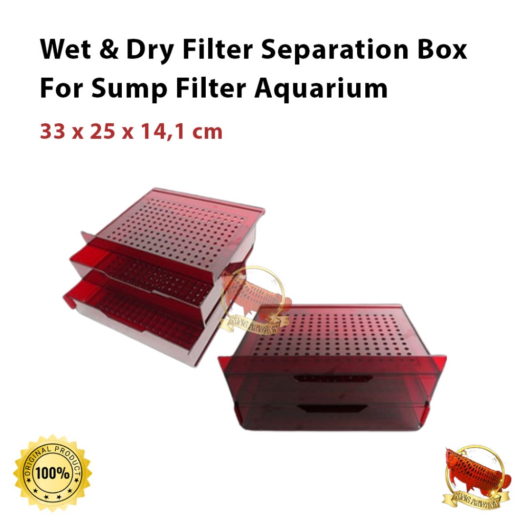 Wet & Dry Filter Separation Box For Sump Filter Aquarium - Red