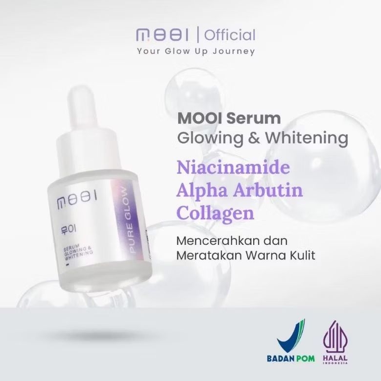 MOOI Pure Glow Serum 20ml - Serum Pencerah Wajah Korea - Serum Glowing Whitening  Serum Glow Mooi