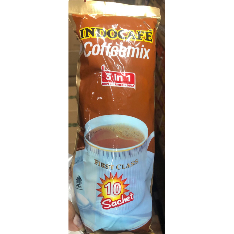 

Indocafe coffe mix 3 in 1 kopi + krimer + gula 10pcs*20 gr