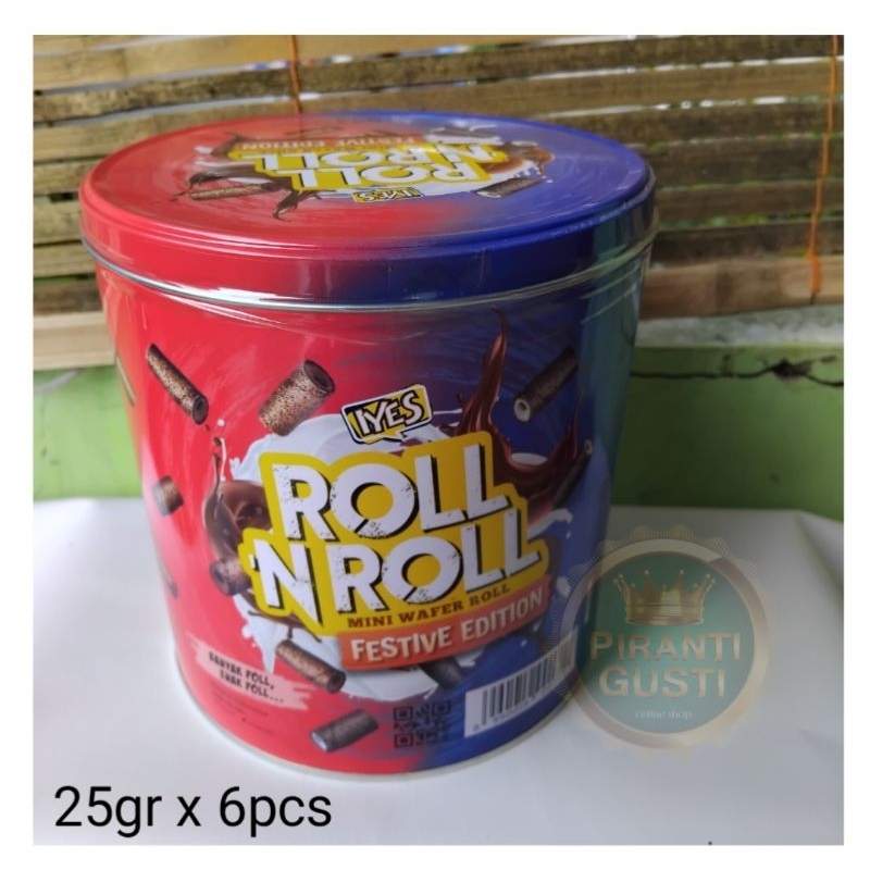 

Wafer roll mini,iyes roll n roll kemasan kaleng ( isi 25g x 6pcs )