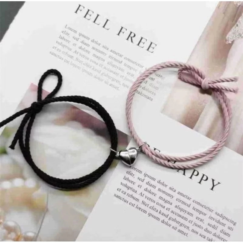 (2PCS) Gelang Couple Magnet Love / Sepasang Gelang Couple Pria Wanita / Gelang Fashion Korea