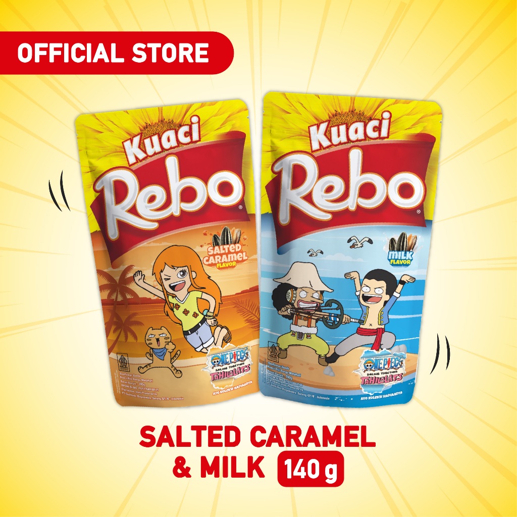 

Rebo Kuaci Bundling Varian Rasa Milk 140 Gram + Caramel 140 Gram