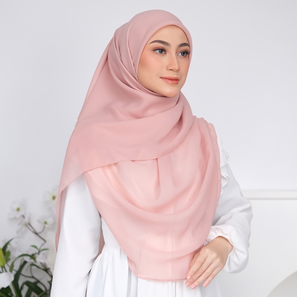 Fumi Hijab Square Curve PolyCotton premium/Hijab Malay Ouval